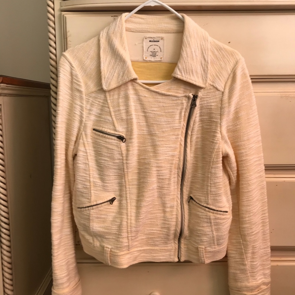 Anthropologie Allihop Yellow Motorcycle Jacket Medium